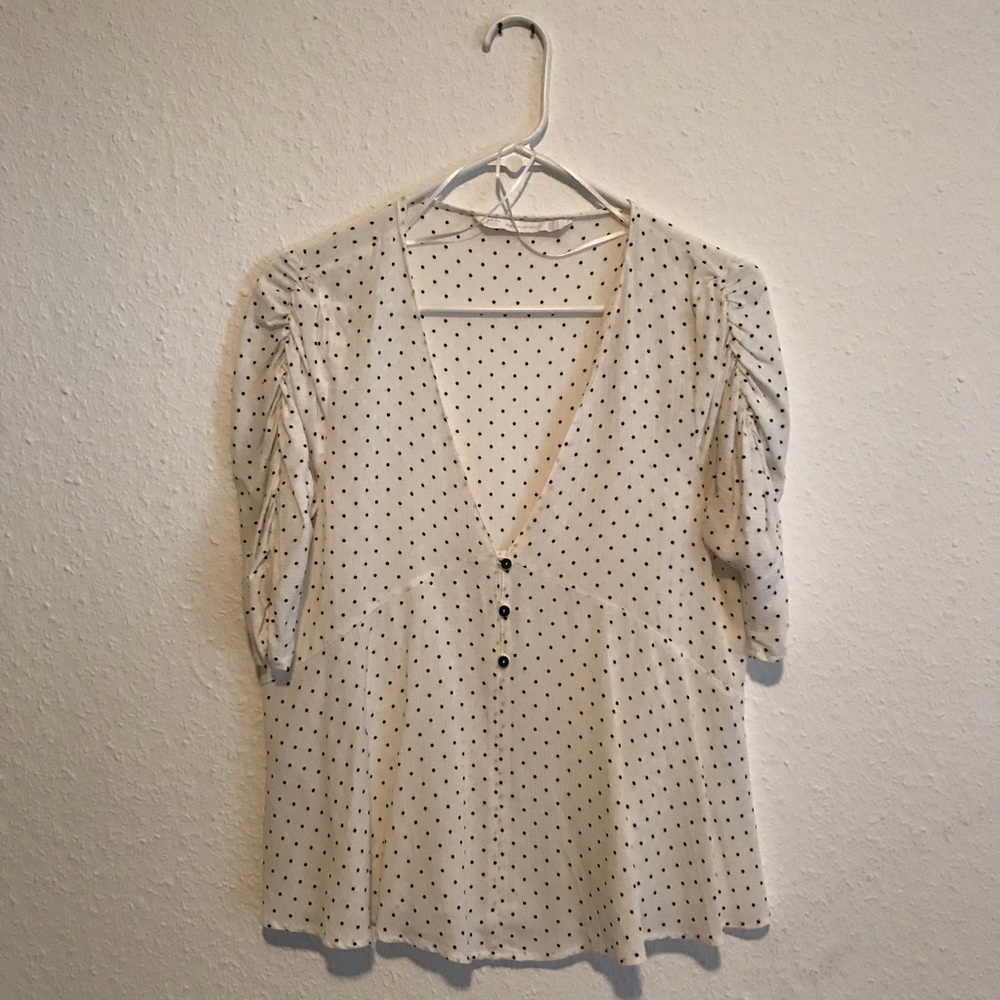 Zara polka dot blouse